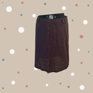 Willi Smith Casual Brown Linen Skirt